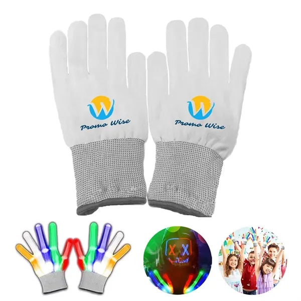 ED Flashing Light-Up Colorful Gloves for Adults Kids