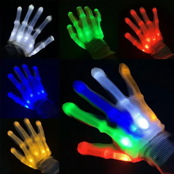 ED Flashing Light-Up Colorful Gloves for Adults Kids