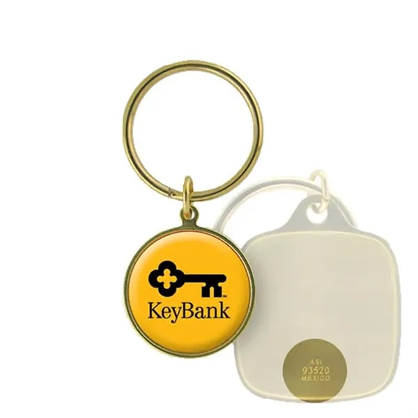 Keychain - Round Solid Brass Domed Keytag (1 1/8")