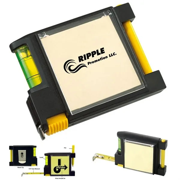 Steel Tape Measure with Spirit Level Note Memo Pad And Pen