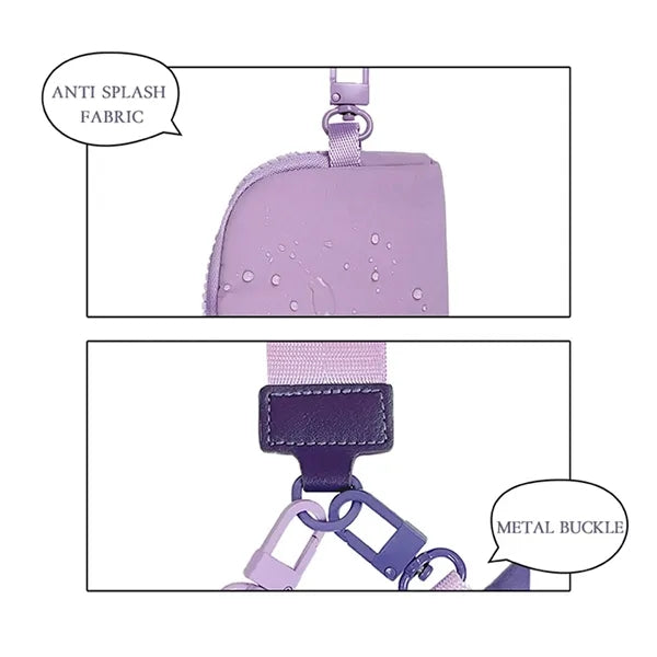 Dual Pouch Mini Zip Around Wristlet Keychain Wallet