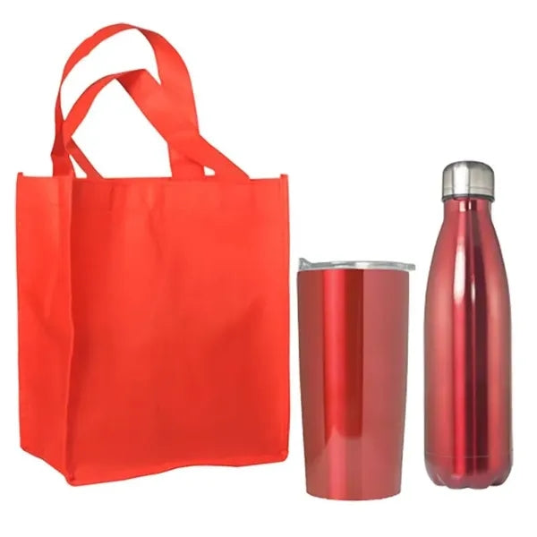 Tumbler and Bottle Set with Non-Woven Mini Gift Tote Bag
