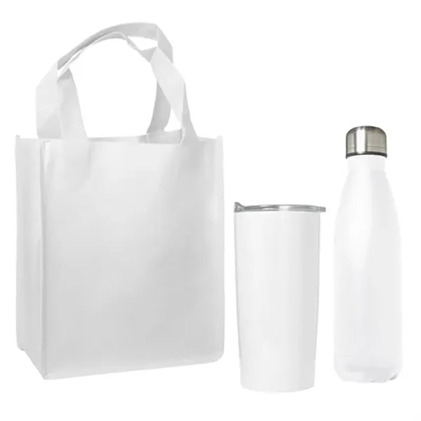 Tumbler and Bottle Set with Non-Woven Mini Gift Tote Bag