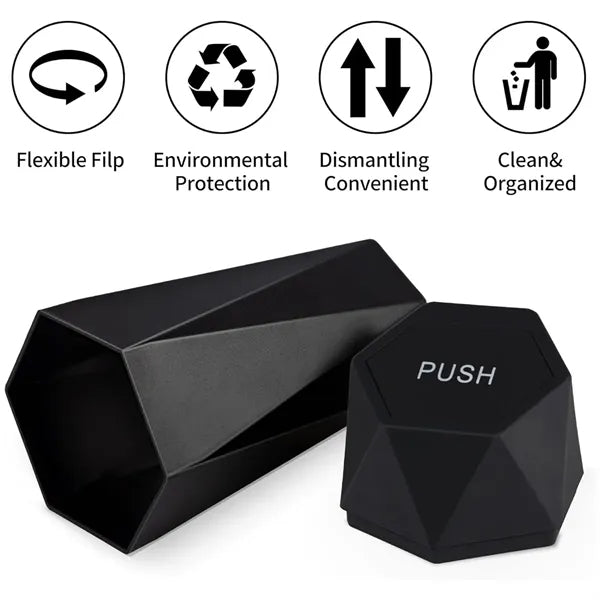 Diamond Design Small Automatic Car Trash Can with Lid