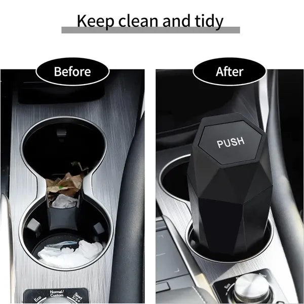 Diamond Design Small Automatic Car Trash Can with Lid