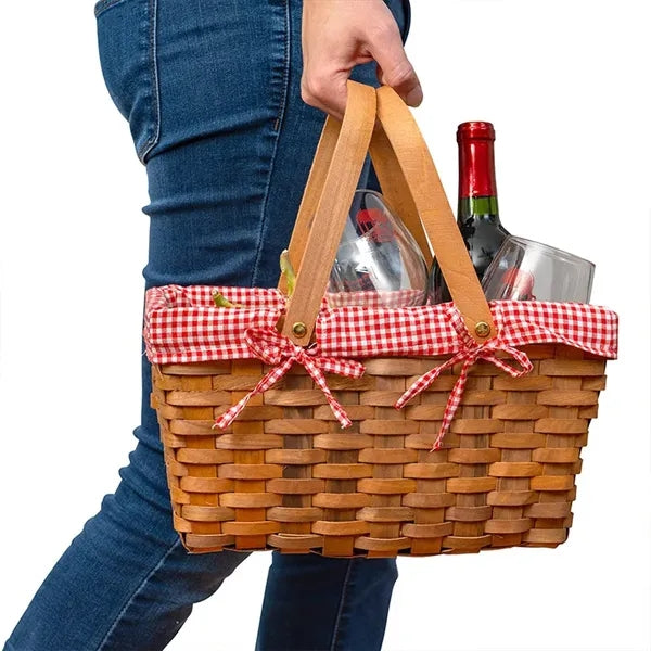Woven Natural Woodchip Wicker Basket