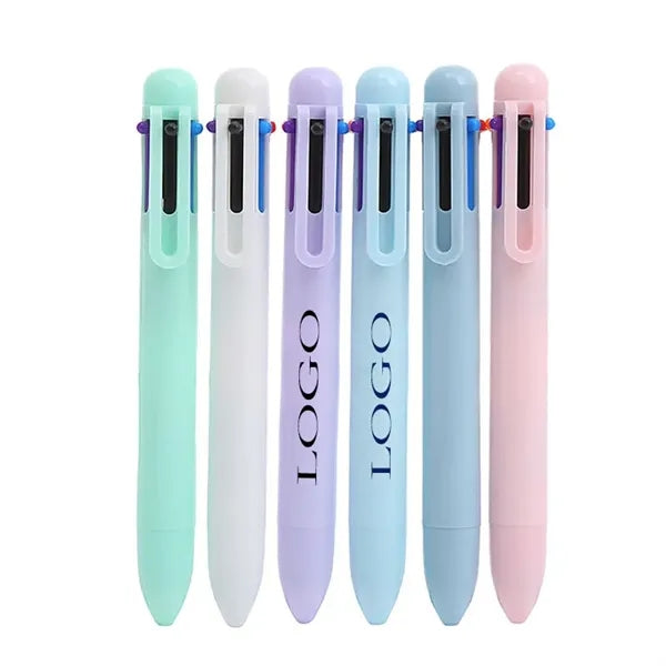 6-in-1 Multicolor Plunger-action Retractable Ballpoint Pen