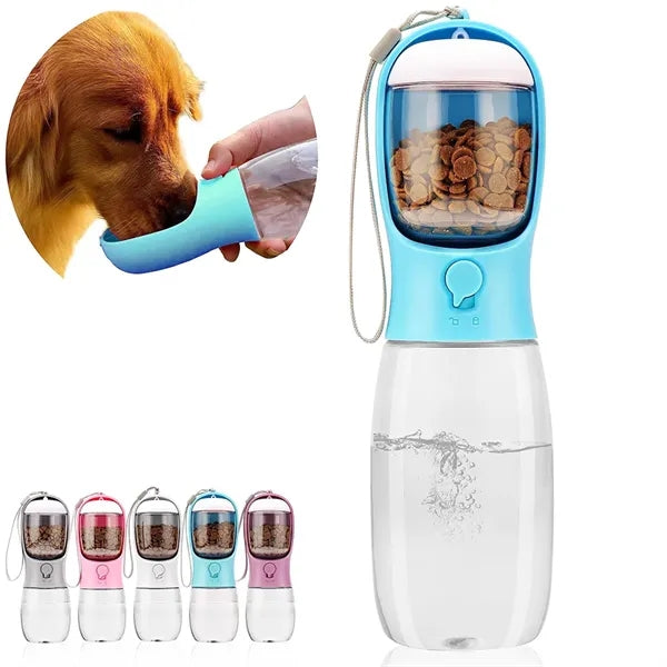 Portable Pet Water Bottle with Food Container