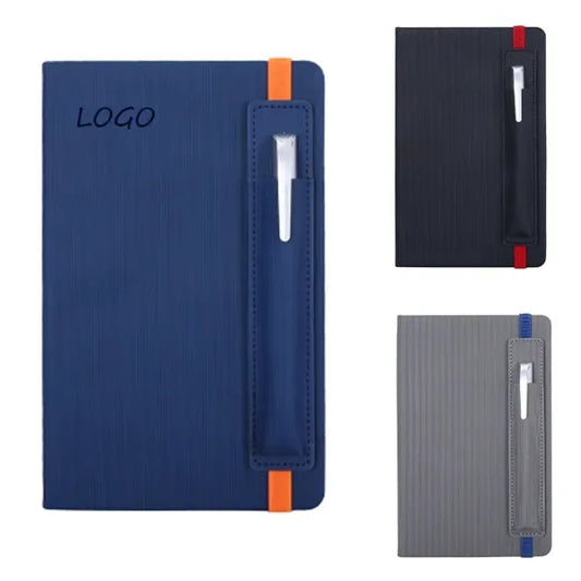 PU Vertical Cover Notebook With Pen
