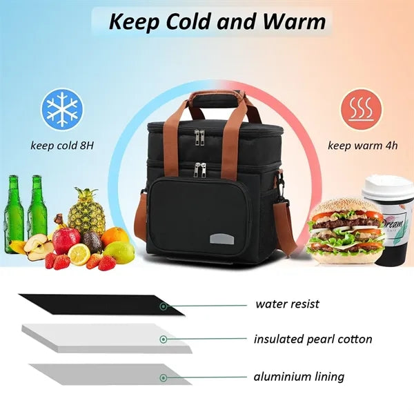 Insulated Leakproof Lunch Cooler Tote Bag