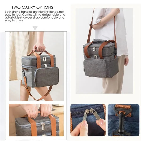 Insulated Leakproof Lunch Cooler Tote Bag