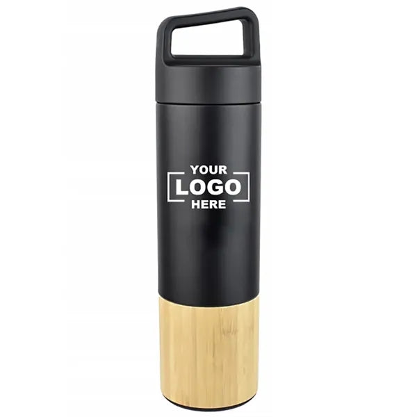18oz Vacuum Insulated Stainless Steel Bamboo Water Bottle