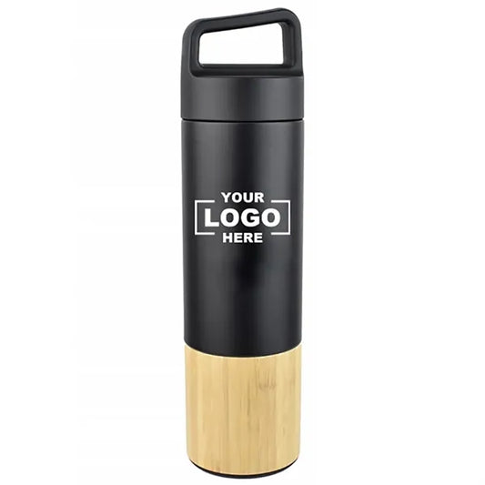 18oz Vacuum Insulated Stainless Steel Bamboo Water Bottle