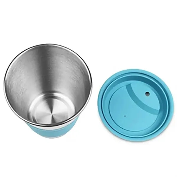 17 oz Stainless Steel Cup with Silicone Lid & Sleeve