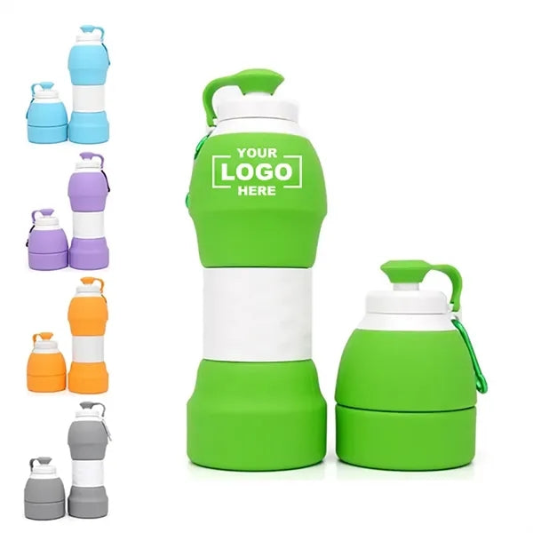 20oz Collapsible Silicone Buckle Sports Water Bottle
