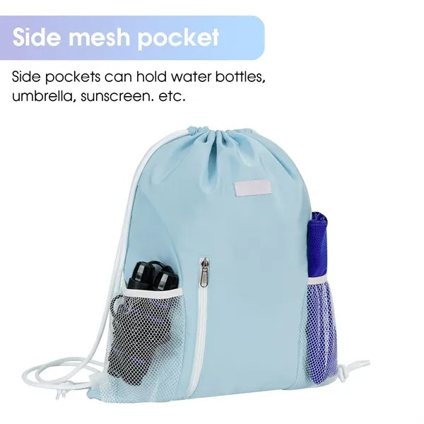 Mesh Pockets Water Resistant String Bag