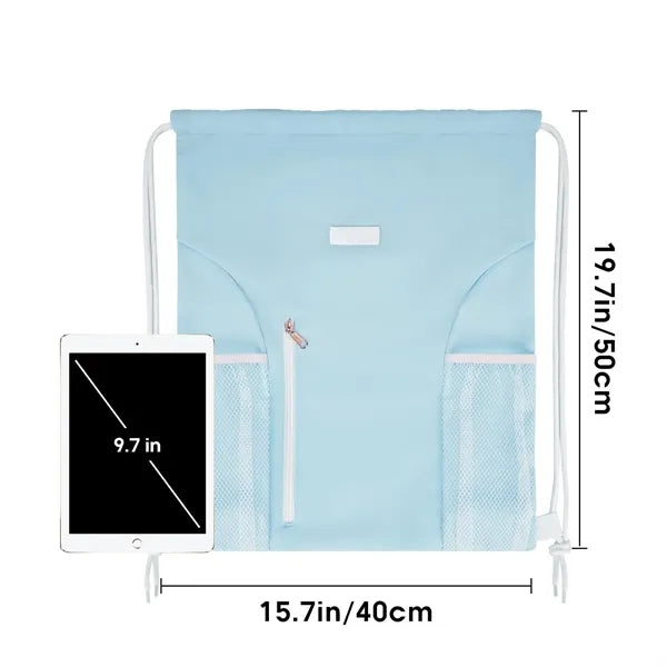 Mesh Pockets Water Resistant String Bag