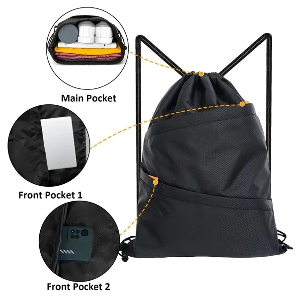 Water Resistant String Cinch Bag
