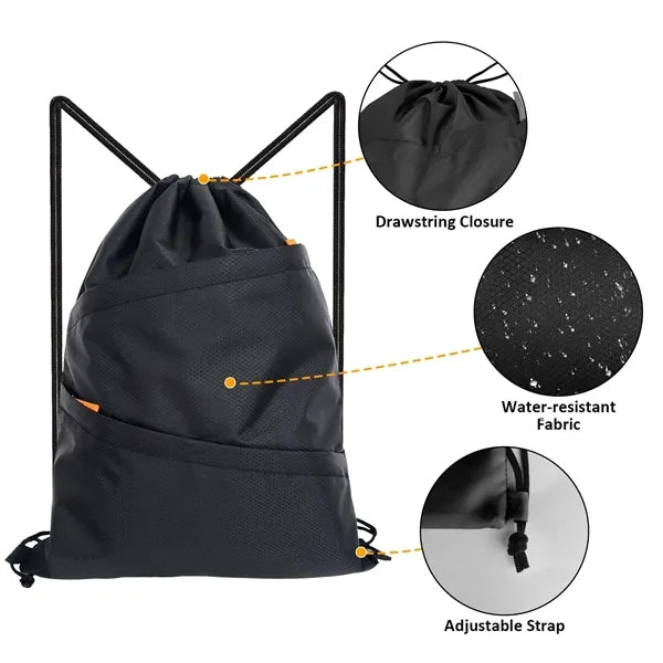 Water Resistant String Cinch Bag