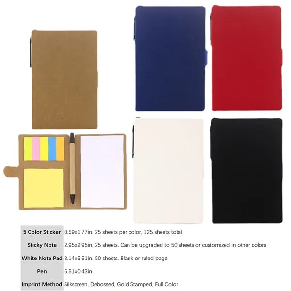 Notepad with Pen and Sticky Notes