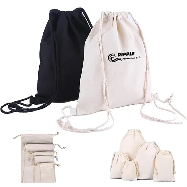 Washable Food Large Muslin Colorful Cotton Drawstring Bags