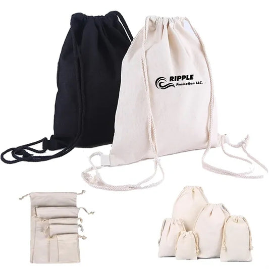 Washable Food Large Muslin Colorful Cotton Drawstring Bags