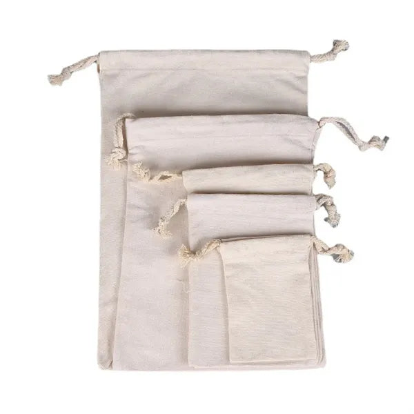 Washable Food Large Muslin Colorful Cotton Drawstring Bags