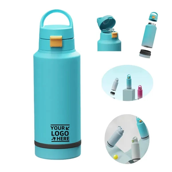 Insulated Sports Water Bottle With 8 oz Storage Compartment