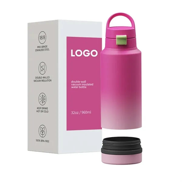 Insulated Sports Water Bottle With 8 oz Storage Compartment