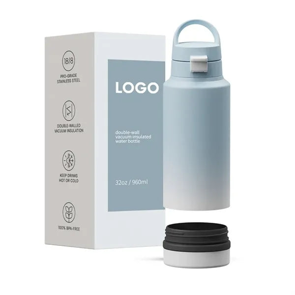 Insulated Sports Water Bottle With 8 oz Storage Compartment