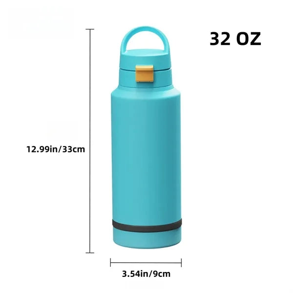Insulated Sports Water Bottle With 8 oz Storage Compartment