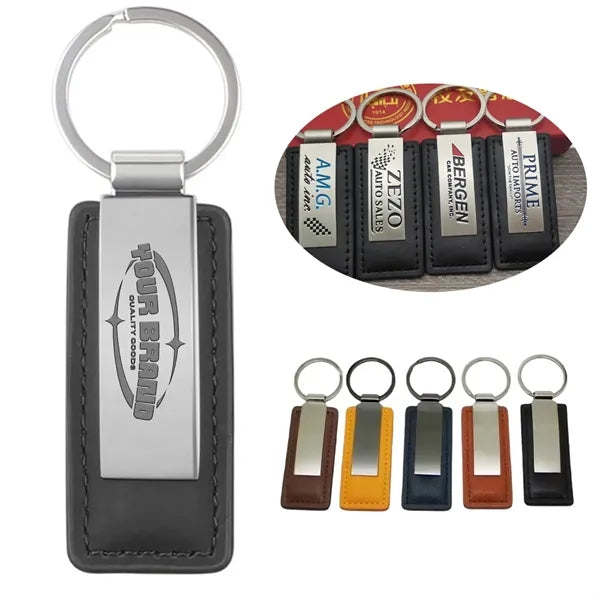 Engraved Metal Leather Key Custom KeyChains