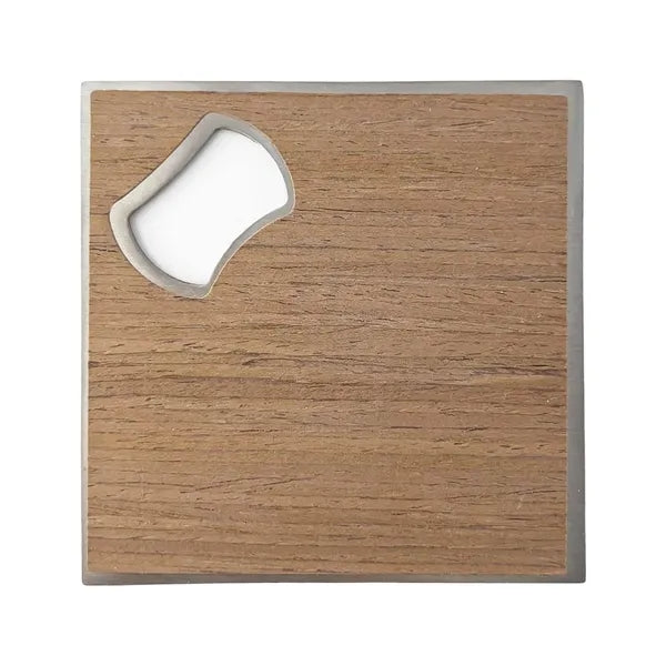 Wooden Coaster with Bottle Opener