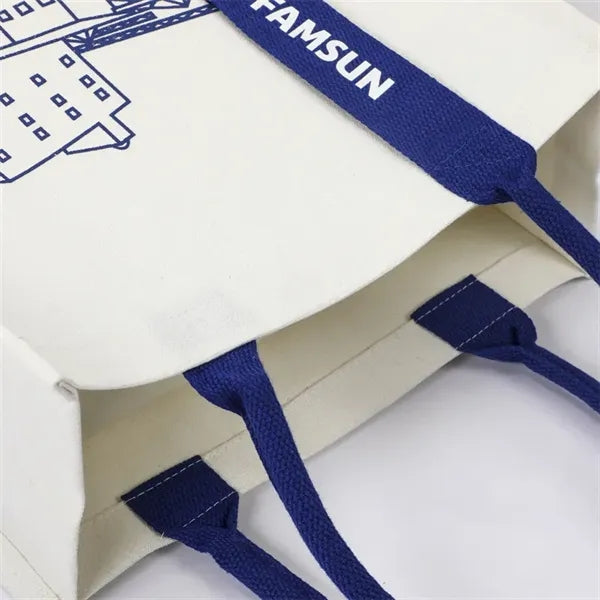 Closure Cotton Canvas Shopping Bag