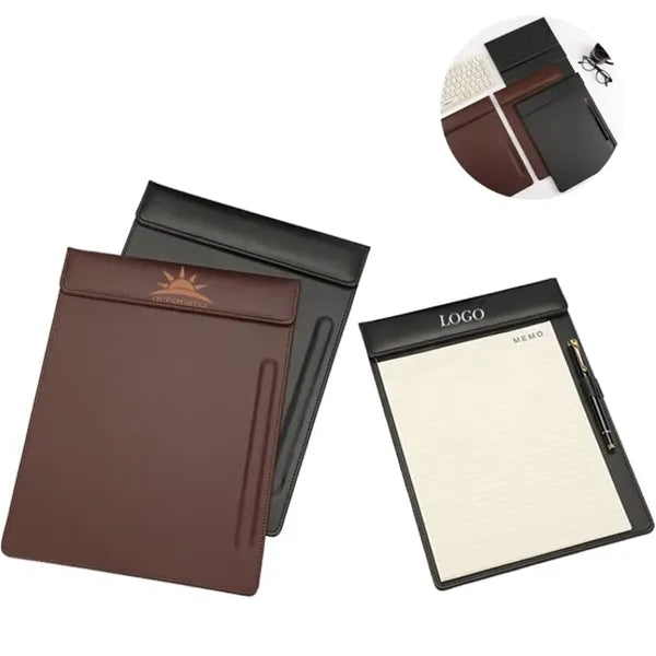 Leather Magnetic business Clipboard with Pen Slot A4