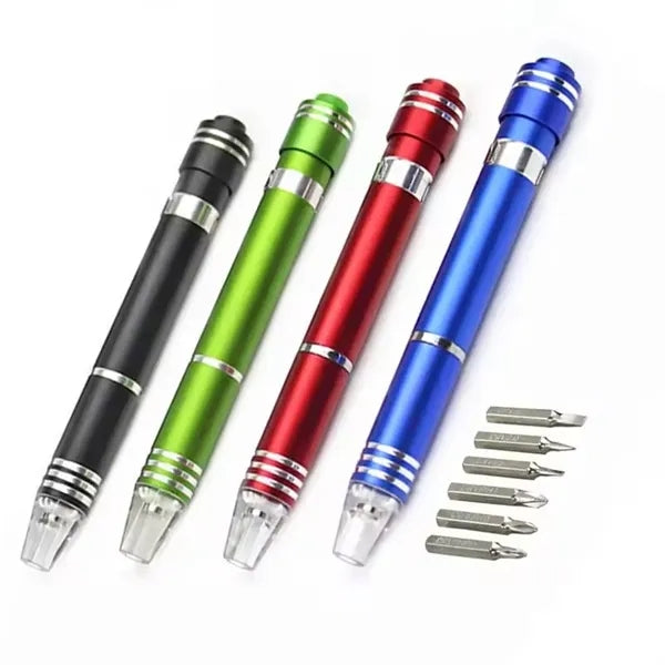 8in1 Mini Screwdrivers Pen Set Magnetic LED Light