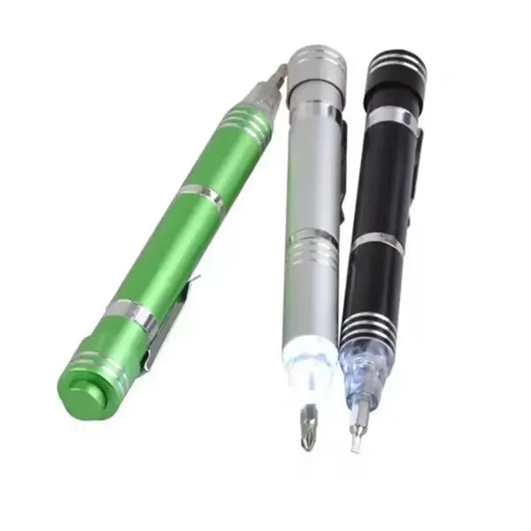 8in1 Mini Screwdrivers Pen Set Magnetic LED Light