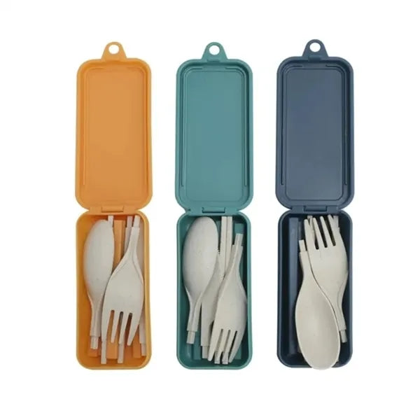 Foldable Wheat Straw Tableware Set