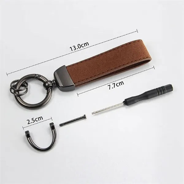 Universal Durable Leather 360 Degree Rotatable Keychain
