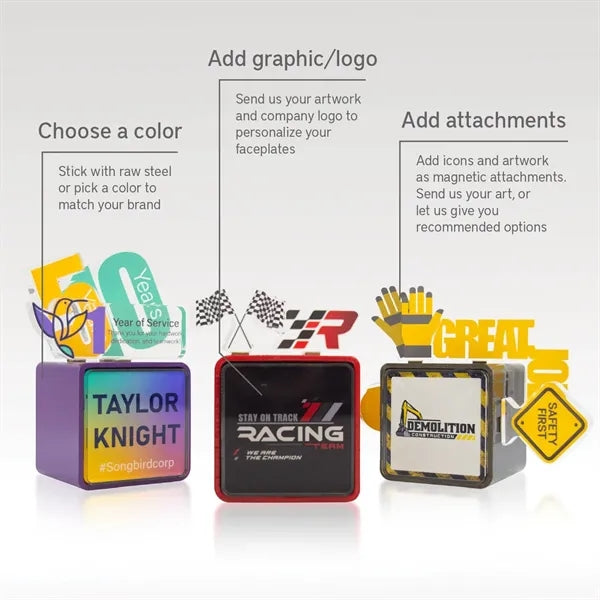 Cubed Metal Award - Custom Magnetic Attachments & Faceplates