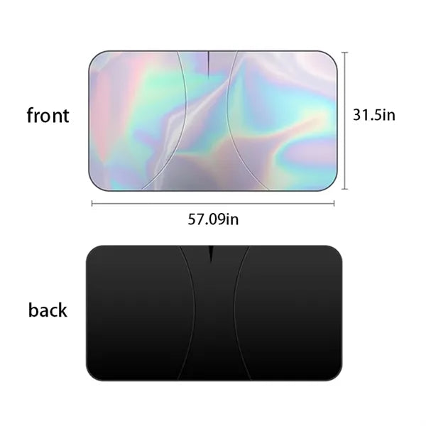 Car Windshield Sun Shade w/ Storage Pouch