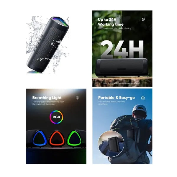 Outdoor Portable Waterproof Wireless Loud Speaker