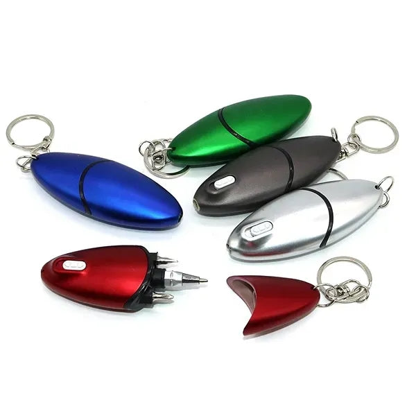Screwdriver Tool Kit Led Light Pen 3 In 1 With Key Ring