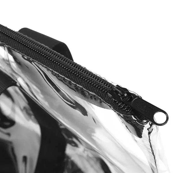 Large Clear PVC Tote Bag With Zipper Closure black