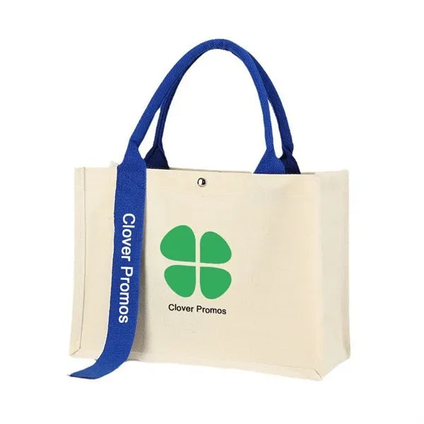 Cotton Canvas Tote Bag w/ Plain Long Handle