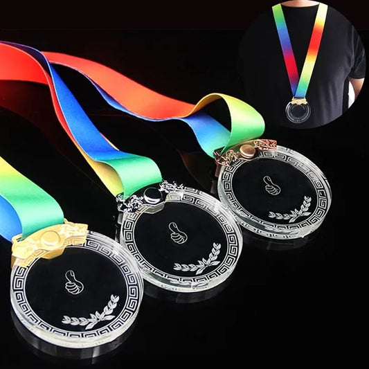 Customize Crystal Award Medals With Ribbon