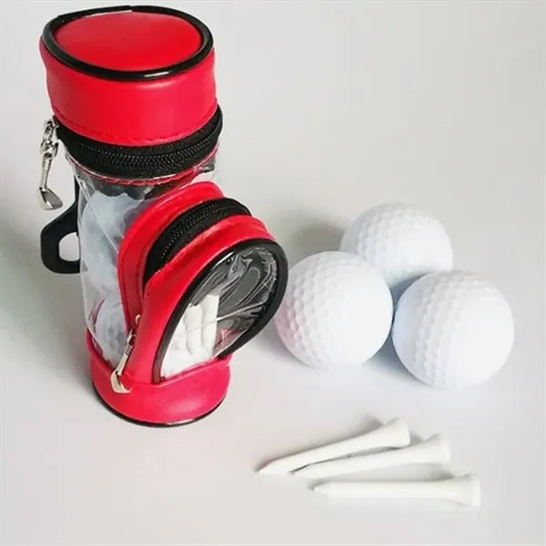 Leather Golf Ball Bag w/ Carabiner