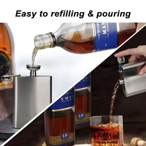 8 oz Portable Stainless Steel Mini Hip Flask