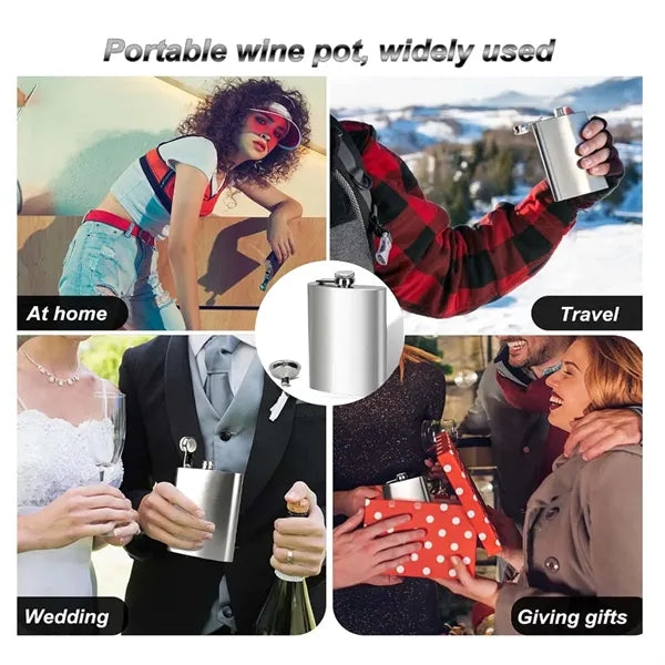 8 oz Portable Stainless Steel Mini Hip Flask