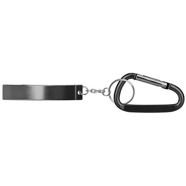 Jumbo Size Plain Bottle Opener w/ Key Chain & Carabiner